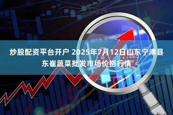 炒股配资平台开户 2025年7月12日山东宁津县东崔蔬菜批发市场价格行情